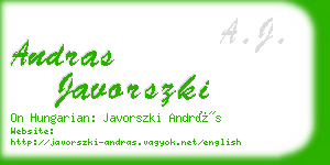 andras javorszki business card